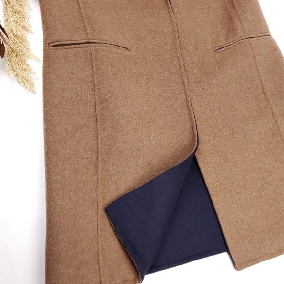 Talbots Camel Tan & Navy Wool Blend Jacket Size XS - Picture 4 of 13